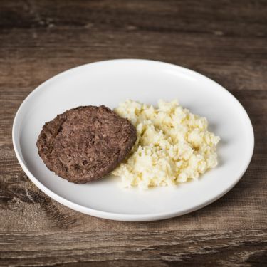 Bistecca a pezzi e purè di patate